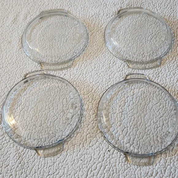 Vintage Anchor Hocking Ovenware Deep Pie Plate Scalloped Edges Set Of 4 - Picture 2 of 7